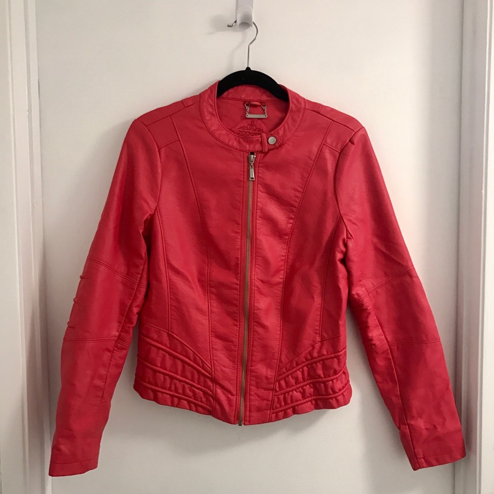 Pink Faux-Leather Jacket